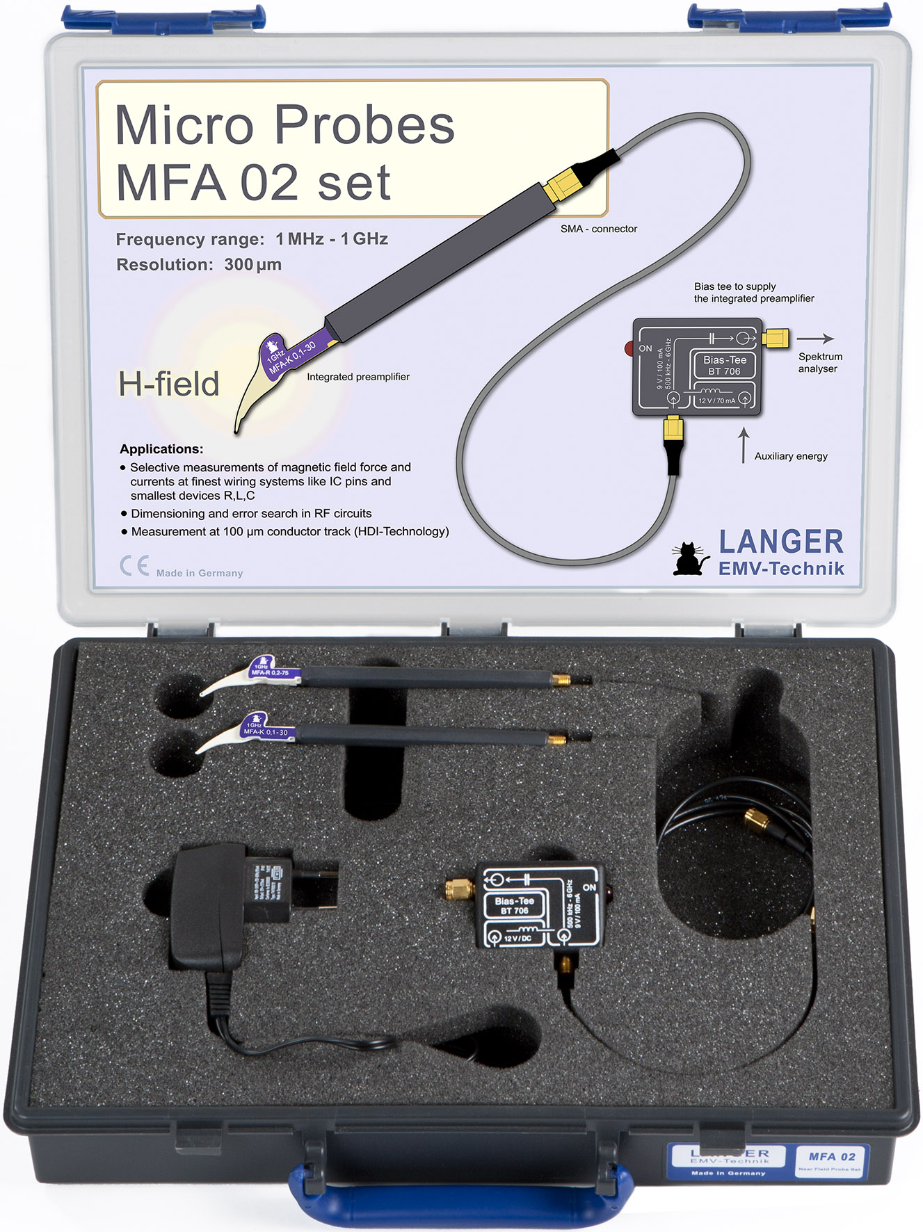 MFA 02 set, Micro Probes 1 MHz up to 1 GHz